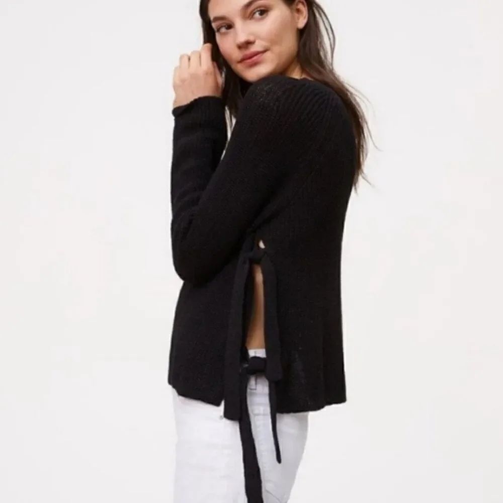 Loft BlackโTieโSideโKnittedโSweater